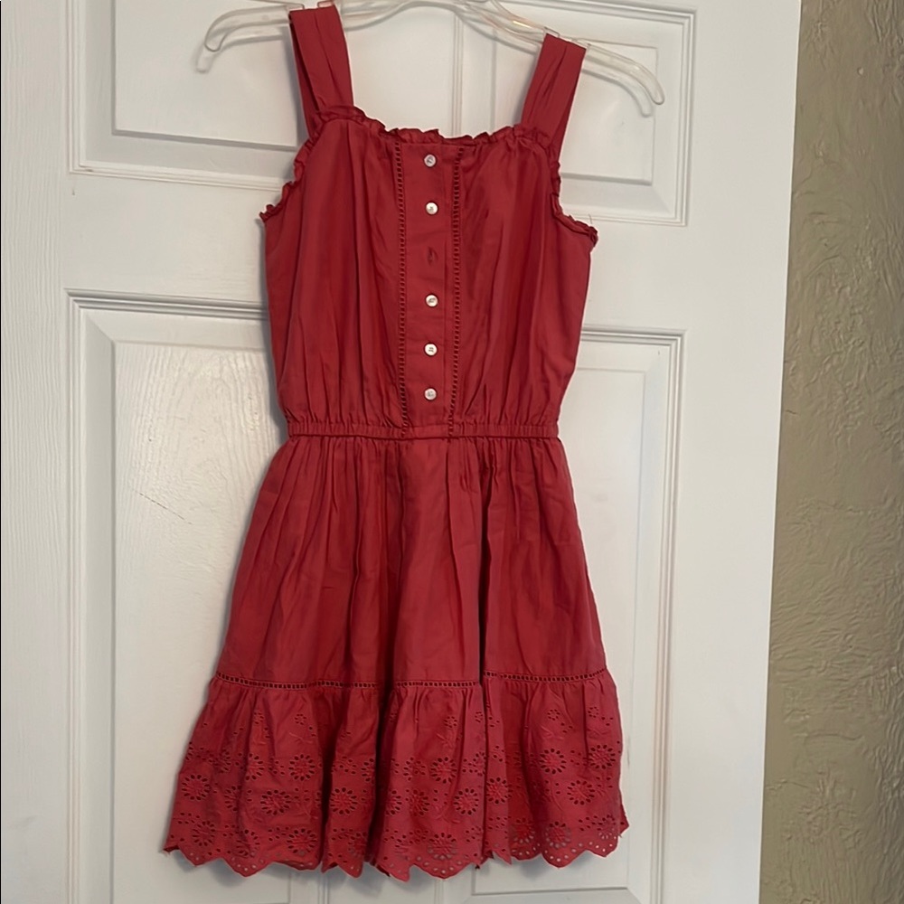 Polo by Ralph Lauren Red Ruffled Tiered Sundress- dark rose